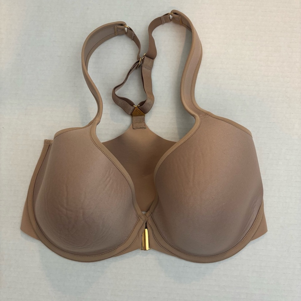 ThirdLove 24/7 Classic Full Coverage Racerback Front Close Bra Beige Nude 32F